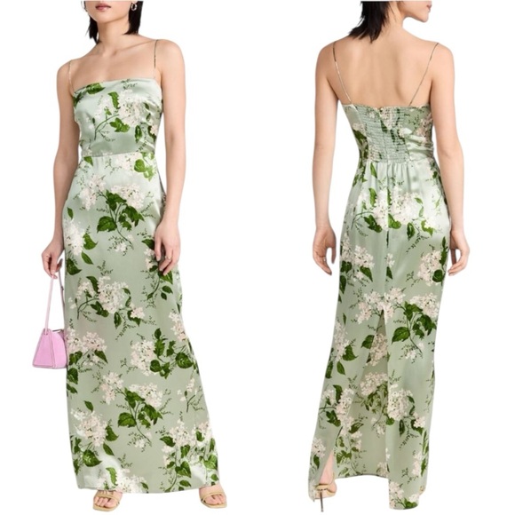 Reformation Dresses & Skirts - Reformation Frankie Silk Slip Dress NWT Size 8 Tea Garden Green Floral